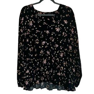 City Chic Women's Plus 
Sz M Floral Black